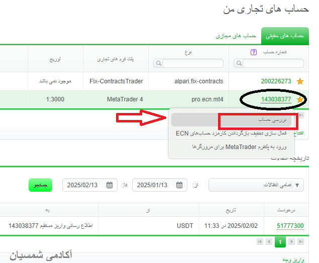 بررسی حساب آلپاری